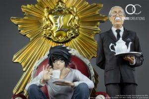 Death note: l & watari diorama oniri creazioni 42 cm statua resina