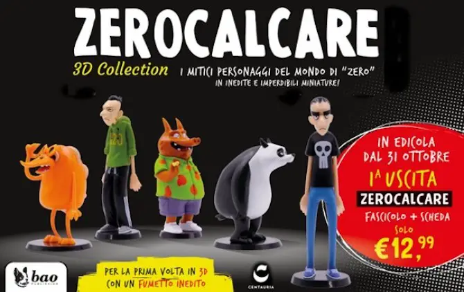 zerocalcare, modellini 3d, action figure, centauria edizioni, bao publishing