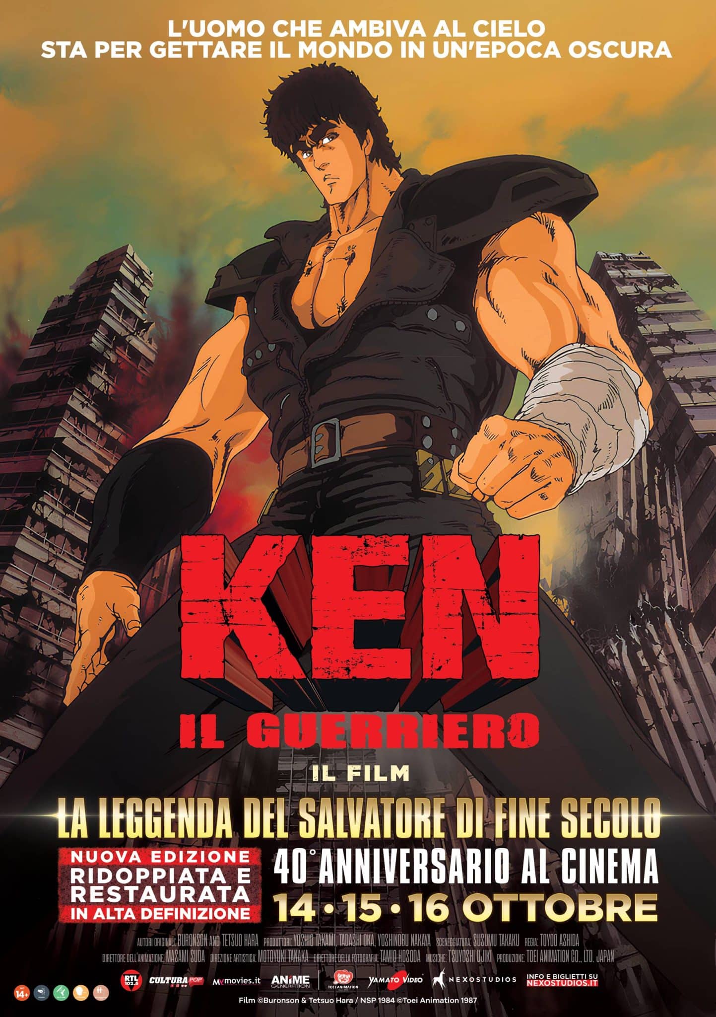 Il cinema festeggia i 40 anni di ken il guerriero con ken il guerriero – il film