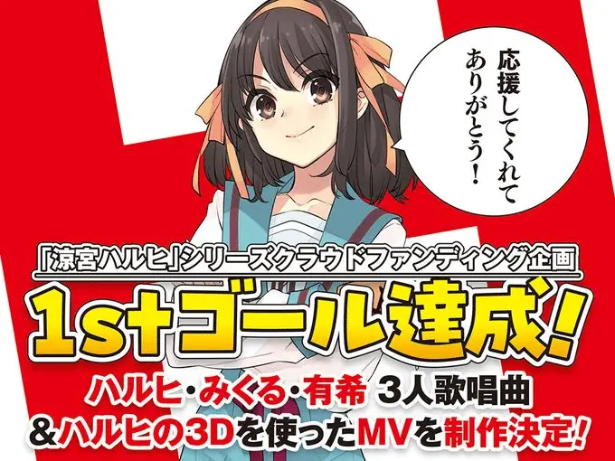 Haruhi suzumiya, fondi raccolti in un giorno