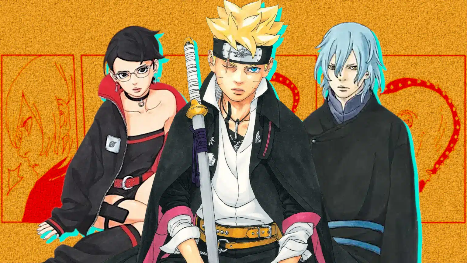 Sarada e i personaggi di boruto two blue vortex