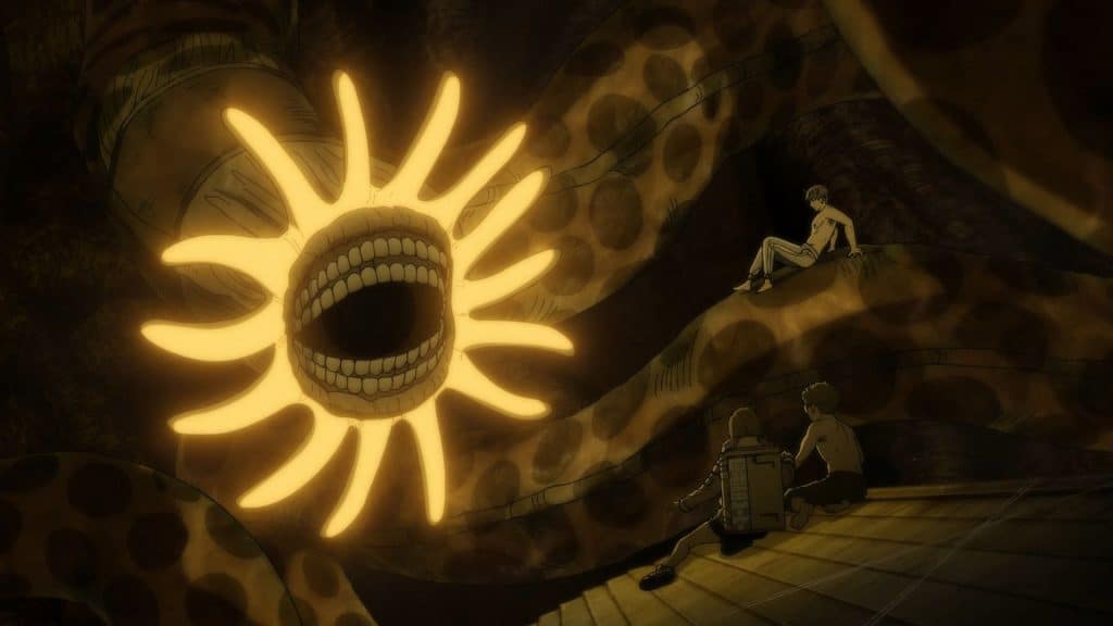 Dandadan s2 episodio 1: la turbo-nonna salva momo mentre inizia lo scontro con lo tsuchinoko Dandadan