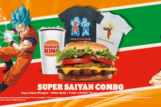 Burger king x dragon ball super italia, super saiyan combo con whopper e t-shirt