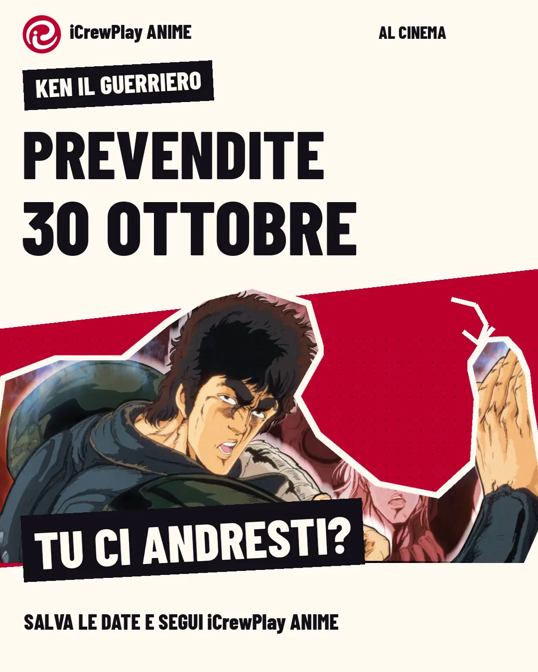 Ken il guerriero: film classico rimasterizzato, cinema 30 novembre 1 e 2 dicembre 2026